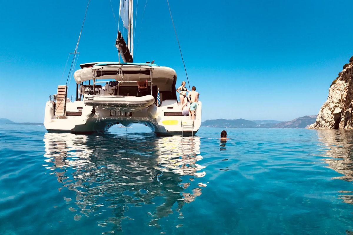 Exterior view of No Name: Master Cabin #2 (Cabin Charter 2 pax) FULLY CREWED, ALL EXPENSES, a Lagoon 42 catamaran at Municip…