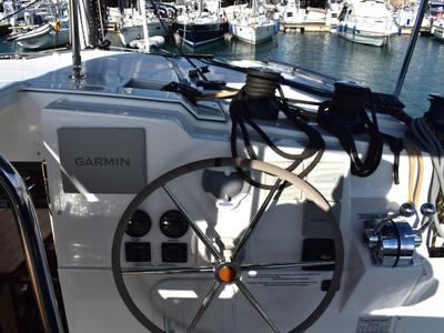 Cockpit of Memories, a Fountaine Pajot Isla 40 catamaran at Municipal Unit of Lefkada, Greece