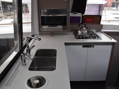 Galley of Memories, a Fountaine Pajot Isla 40 catamaran at Municipal Unit of Lefkada, Greece