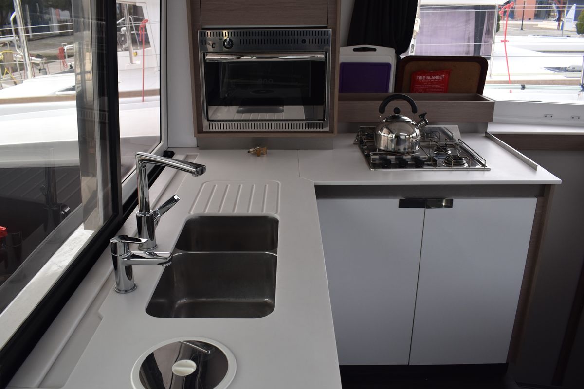 Galley of Memories, a Fountaine Pajot Isla 40 catamaran at Municipal Unit of Lefkada, Greece