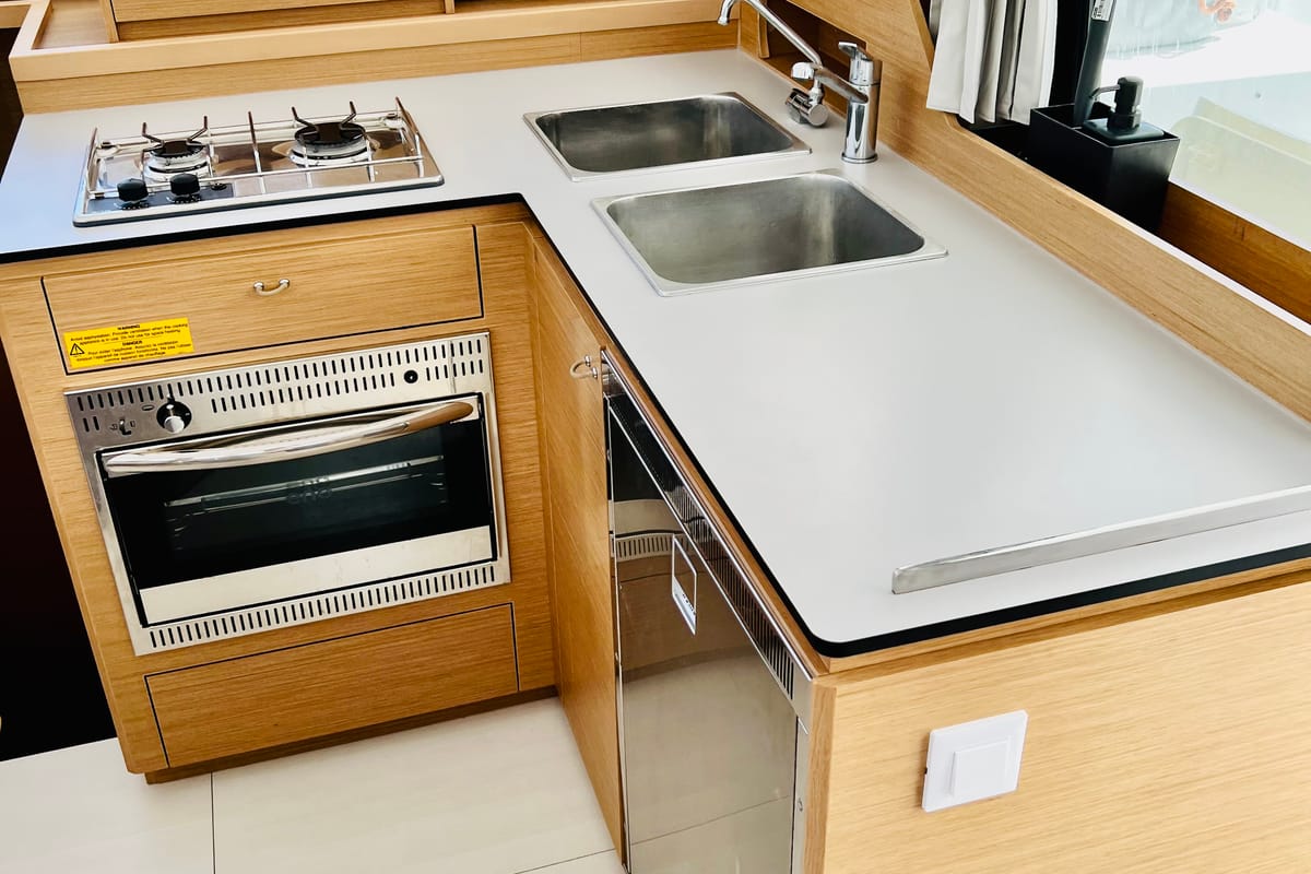 Galley of Olokum Denia Bareboat, a Excess 11 catamaran at Dénia, Spain