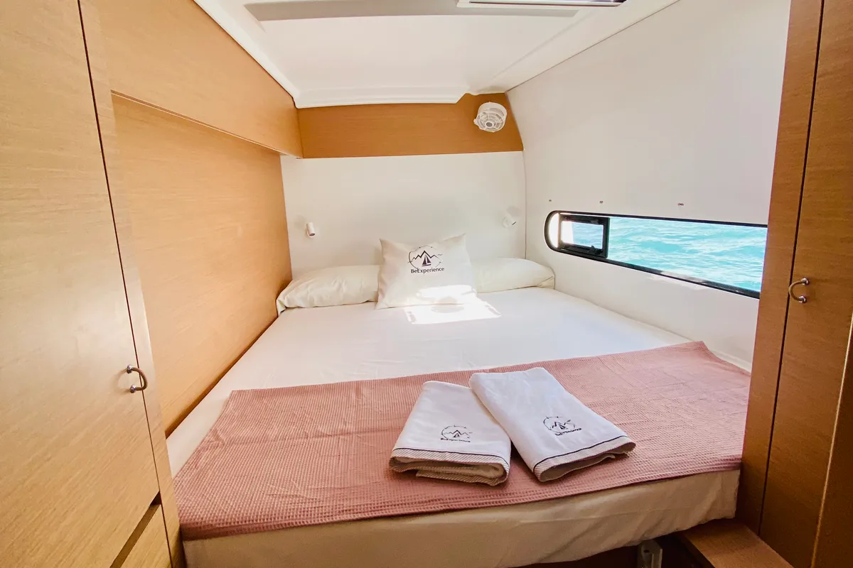 Cabin on Olokum Denia Bareboat, a Excess 11 catamaran at Dénia, Spain