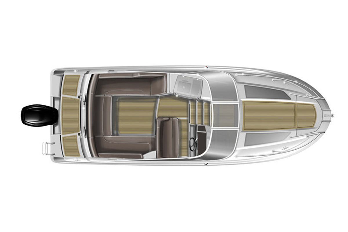 Floor plan of Cap Camarat, a Jeanneau Cap Camarat 7.5 CC motorboat at Sitges, Spain