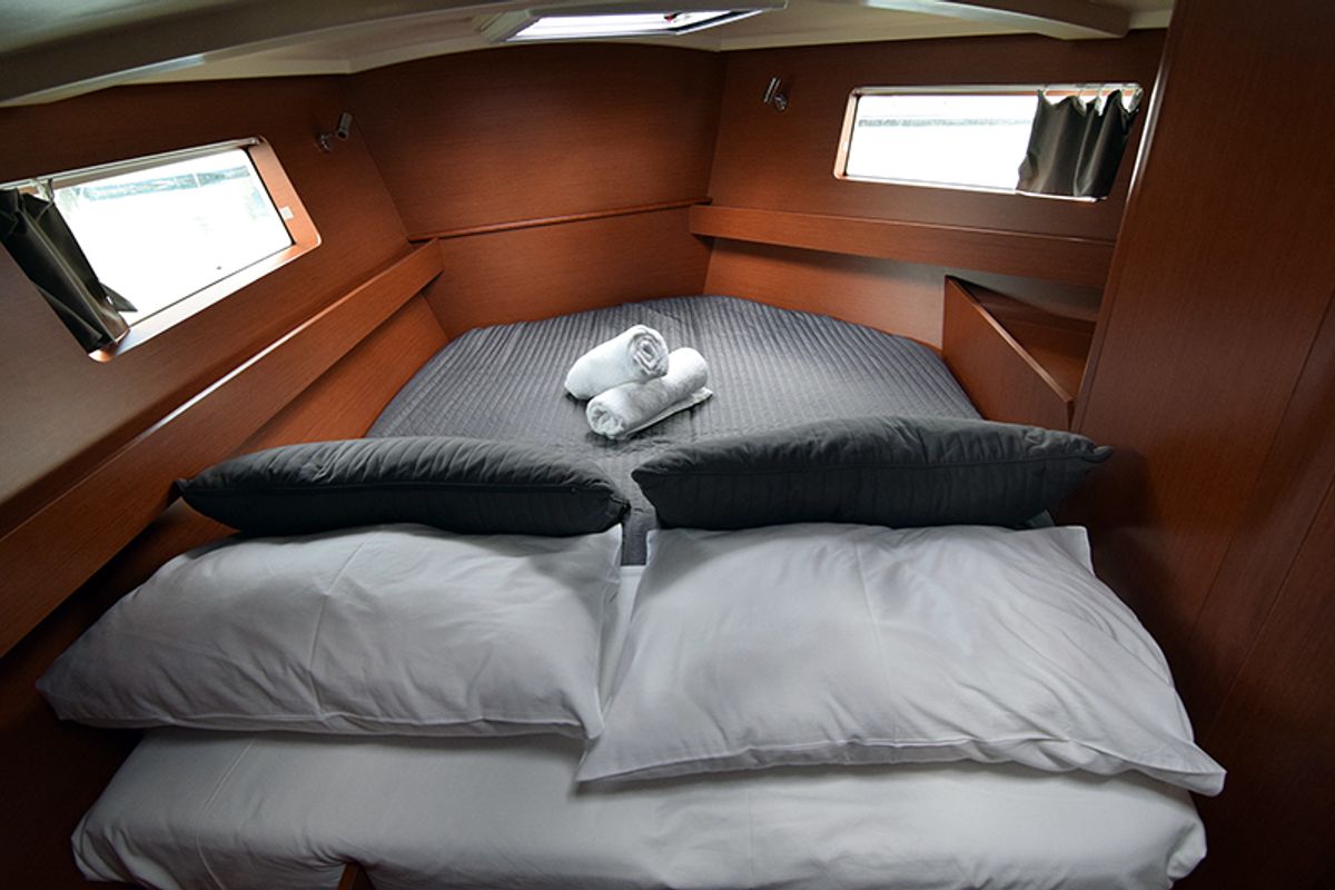 Cabin on Norma, a Beneteau Oceanis 41.1 sailboat at Gouvia, Greece