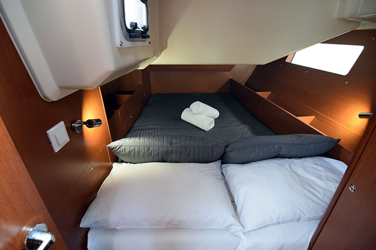 Cabin on Norma, a Beneteau Oceanis 41.1 sailboat at Gouvia, Greece