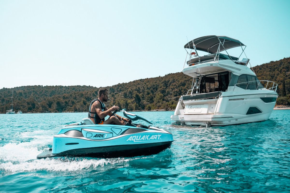 Borimir, a Bavaria R40 motorboat at Seget Donji, Croatia