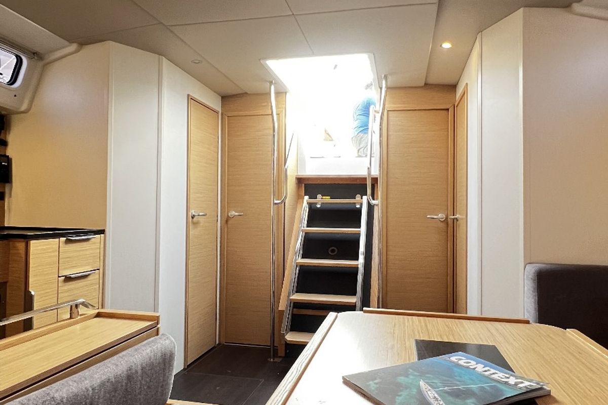 Salon of DORiS, a Hanse Yachts Hanse 460 sailboat at Fethiye, Turkey