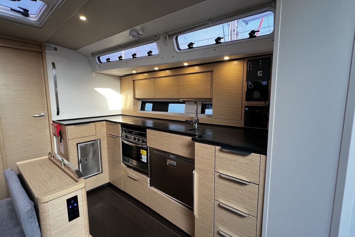 Galley of DORiS, a Hanse Yachts Hanse 460 sailboat at Fethiye, Turkey