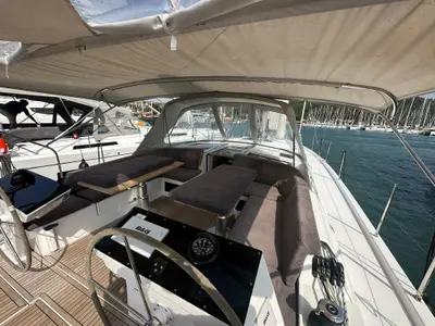 Cockpit of DORiS, a Hanse Yachts Hanse 460 sailboat at Fethiye, Turkey
