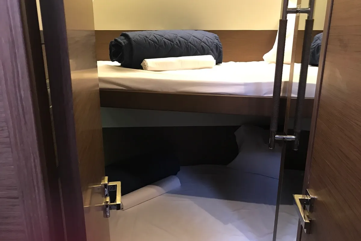 Cabin on Dugongo II, a Lagoon 52 catamaran at Le Gosier, France