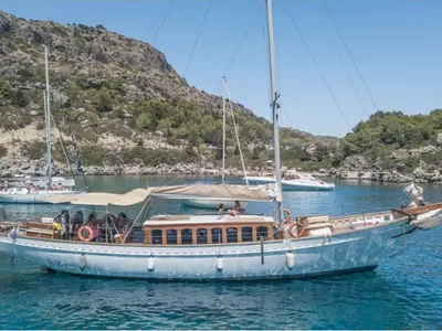 Exterior view of Royal Viking, a Gulet Gulet gulet at Municipal Unit of Rhodes, Greece