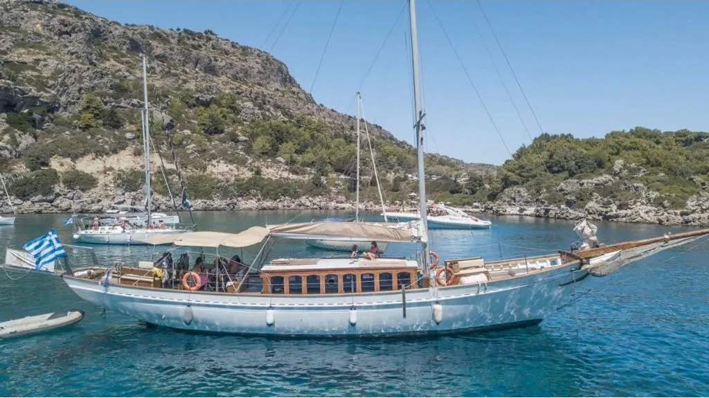 Exterior view of Royal Viking, a Gulet Gulet gulet at Municipal Unit of Rhodes, Greece