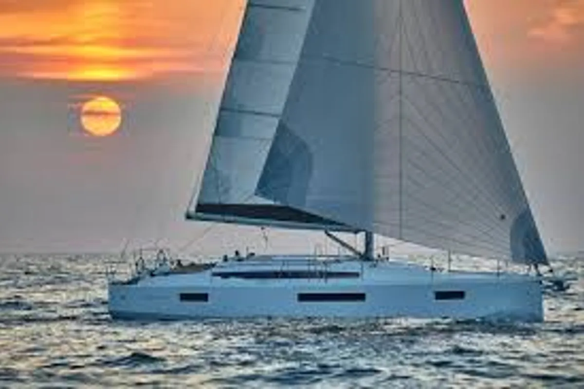 Exterior view of Circe, a Jeanneau Sun Odyssey 410 sailboat at Volos Municipality, Greece