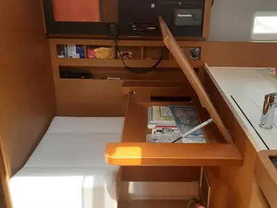 Salon of Circe, a Jeanneau Sun Odyssey 410 sailboat at Volos Municipality, Greece