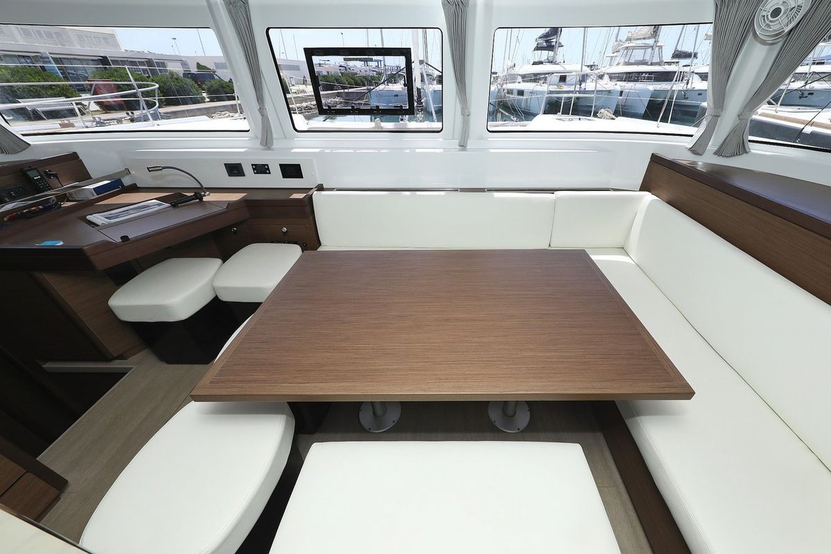 Cockpit of Panos, a Lagoon 46 catamaran at Općina Sukošan, Croatia