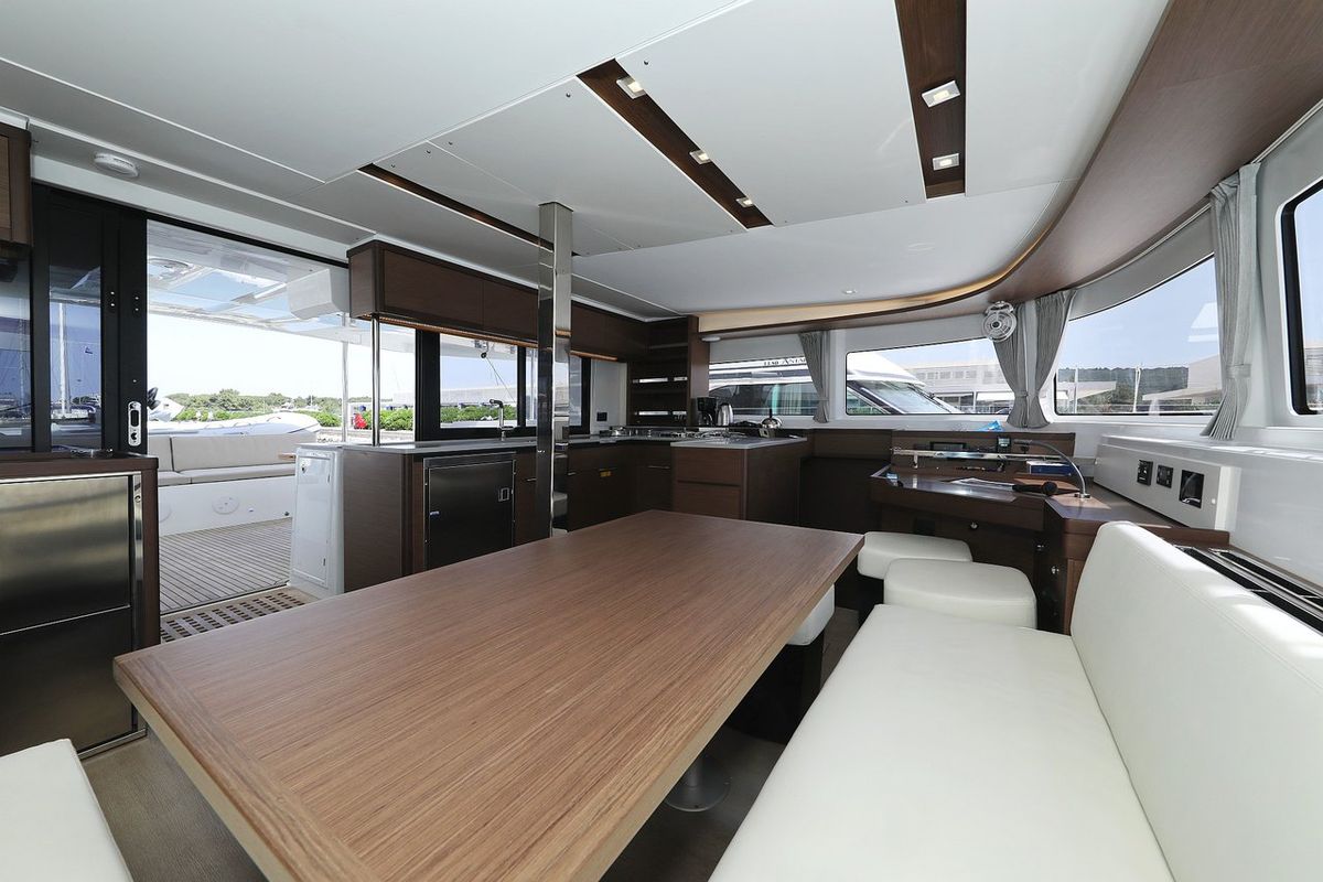 Salon of Panos, a Lagoon 46 catamaran at Općina Sukošan, Croatia