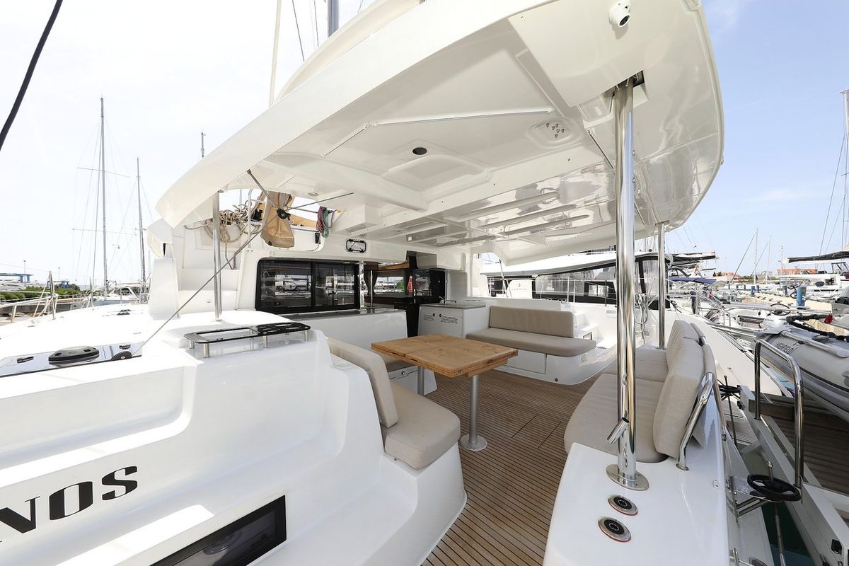 Deck of Panos, a Lagoon 46 catamaran at Općina Sukošan, Croatia