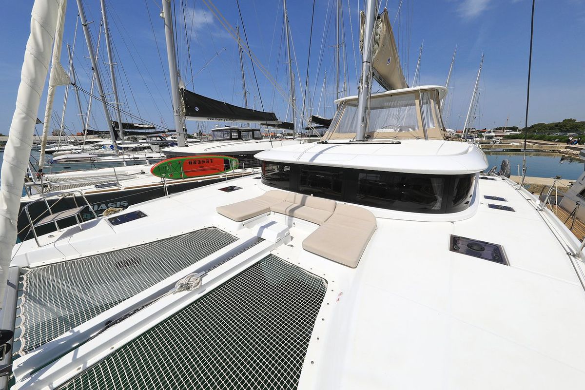 Deck of Panos, a Lagoon 46 catamaran at Općina Sukošan, Croatia