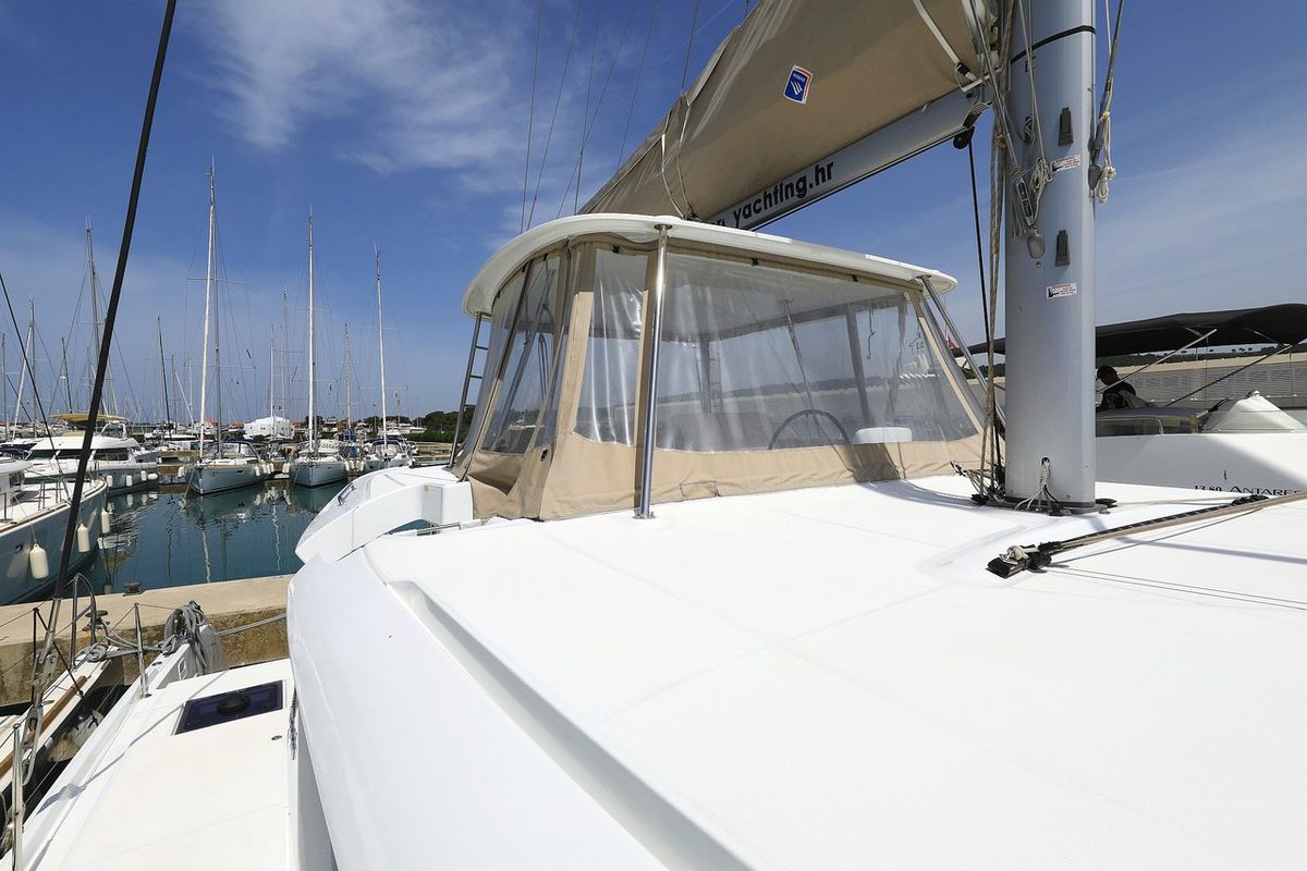 Deck of Panos, a Lagoon 46 catamaran at Općina Sukošan, Croatia