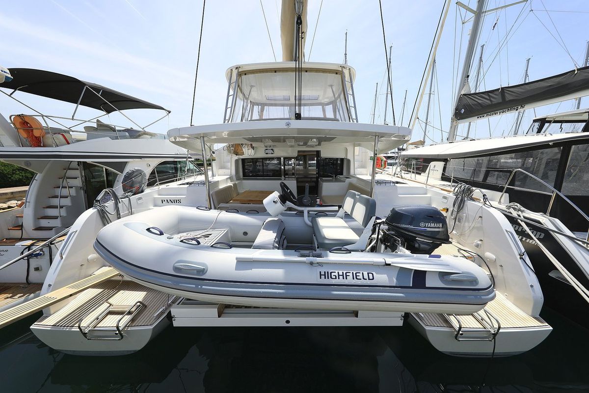 Exterior view of Panos, a Lagoon 46 catamaran at Općina Sukošan, Croatia