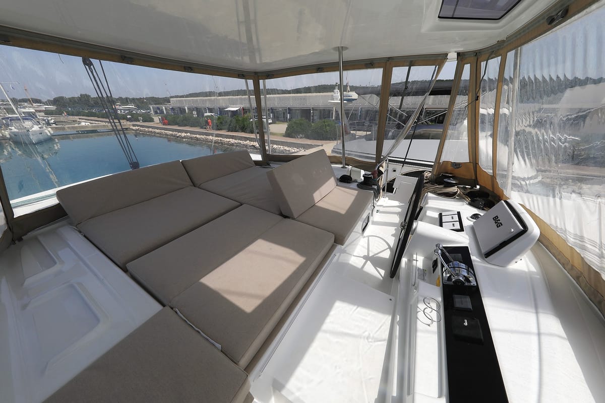 Cockpit of Panos, a Lagoon 46 catamaran at Općina Sukošan, Croatia