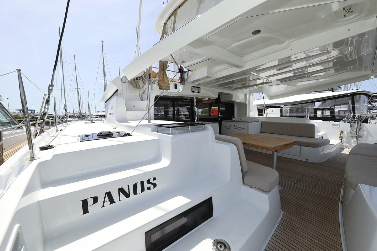 Deck of Panos, a Lagoon 46 catamaran at Općina Sukošan, Croatia