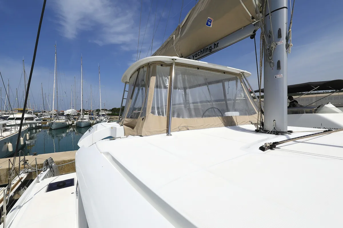 Deck of Panos, a Lagoon 46 catamaran at Općina Sukošan, Croatia