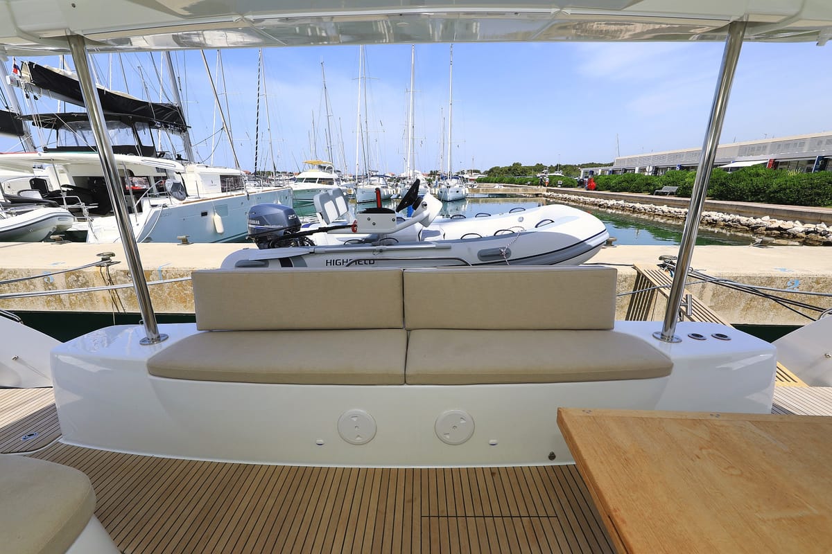 Deck of Panos, a Lagoon 46 catamaran at Općina Sukošan, Croatia