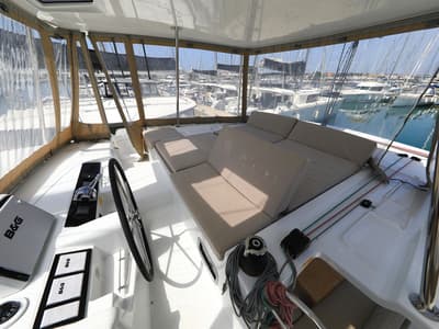 Cockpit of Panos, a Lagoon 46 catamaran at Općina Sukošan, Croatia