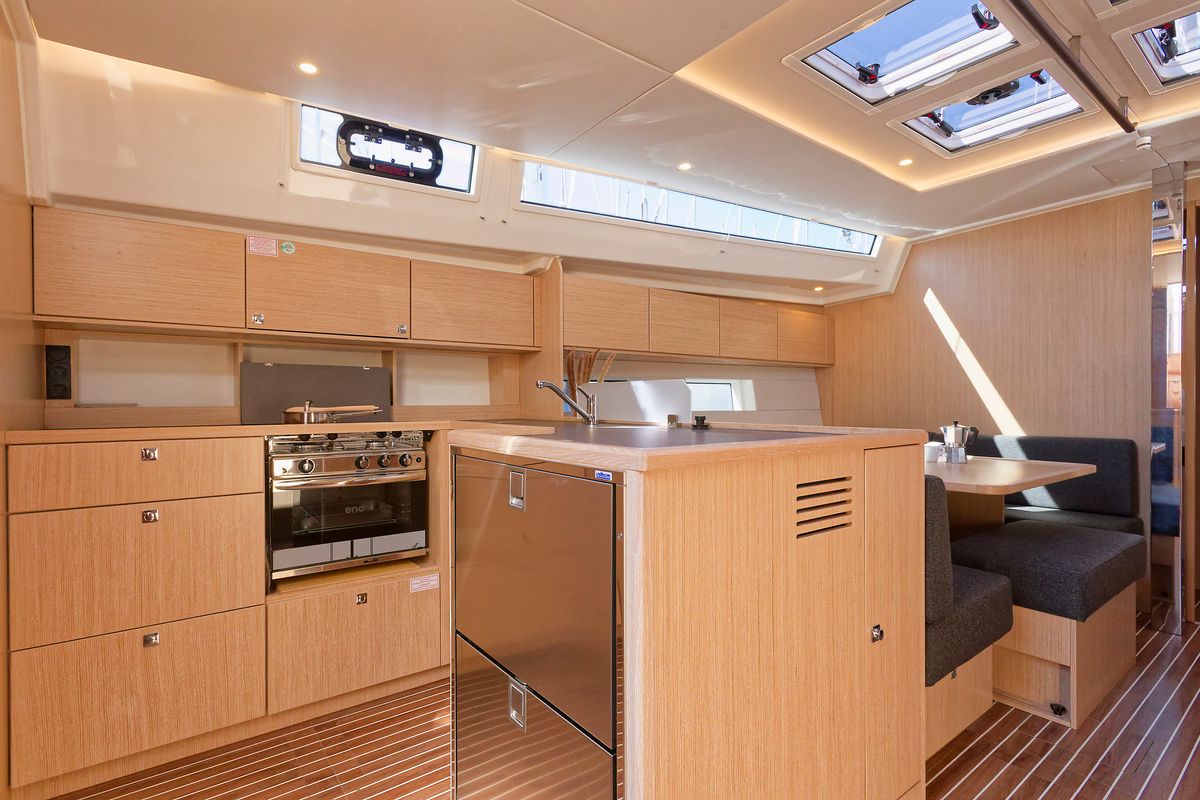 Galley of Mathilda, a Bavaria C50 Style sailboat at Grad Kaštela, Croatia