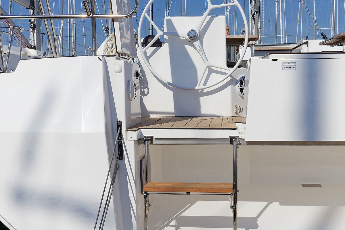 Deck of Mathilda, a Bavaria C50 Style sailboat at Grad Kaštela, Croatia