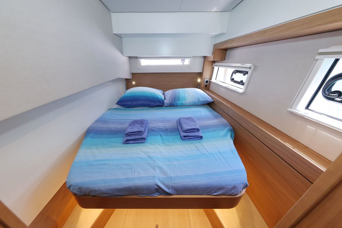 Cabin on Chèrie, a Bali 4.2 catamaran at Dubrovnik, Croatia