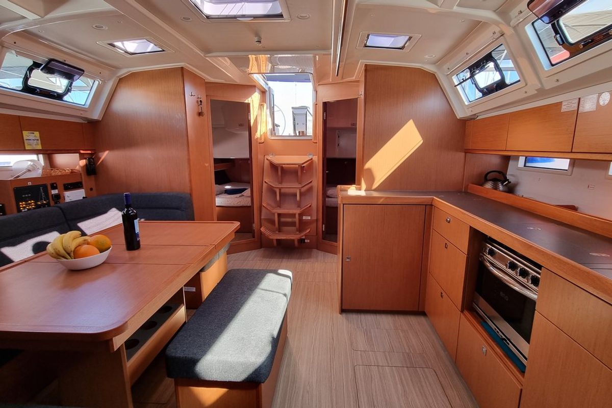 Salon of Spring Dolphin, a Bavaria Cruiser 46 sailboat at Split, Croatia