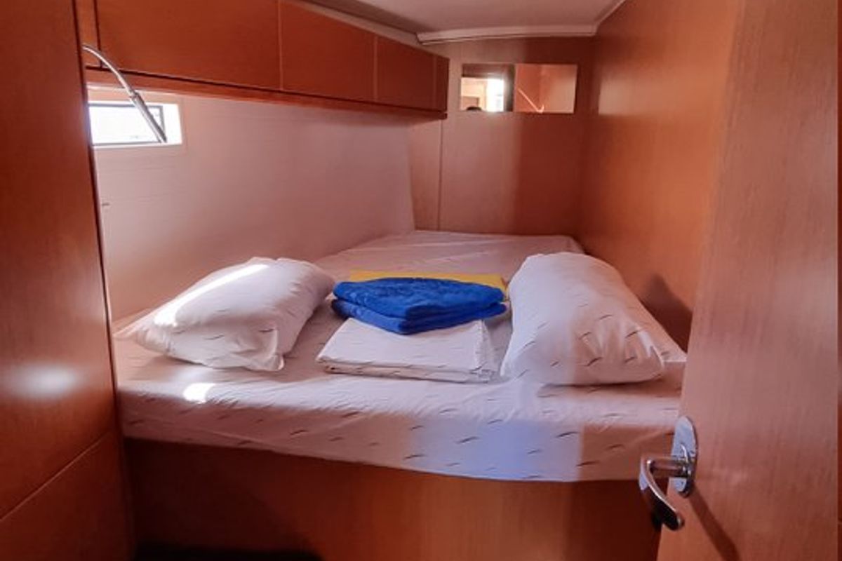 Cabin on Spring Dolphin, a Bavaria Cruiser 46 sailboat at Split, Croatia