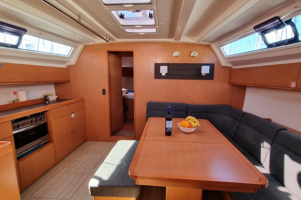 Salon of Spring Dolphin, a Bavaria Cruiser 46 sailboat at Split, Croatia