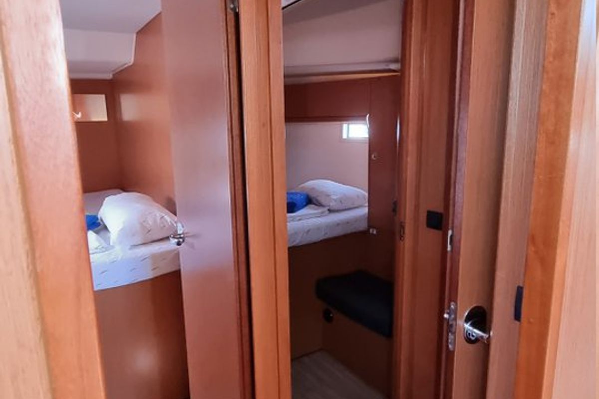 Cabin on Spring Dolphin, a Bavaria Cruiser 46 sailboat at Split, Croatia