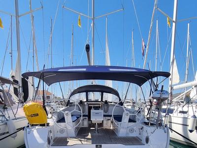 Cockpit of Spring Dolphin, a Bavaria Cruiser 46 sailboat at Split, Croatia