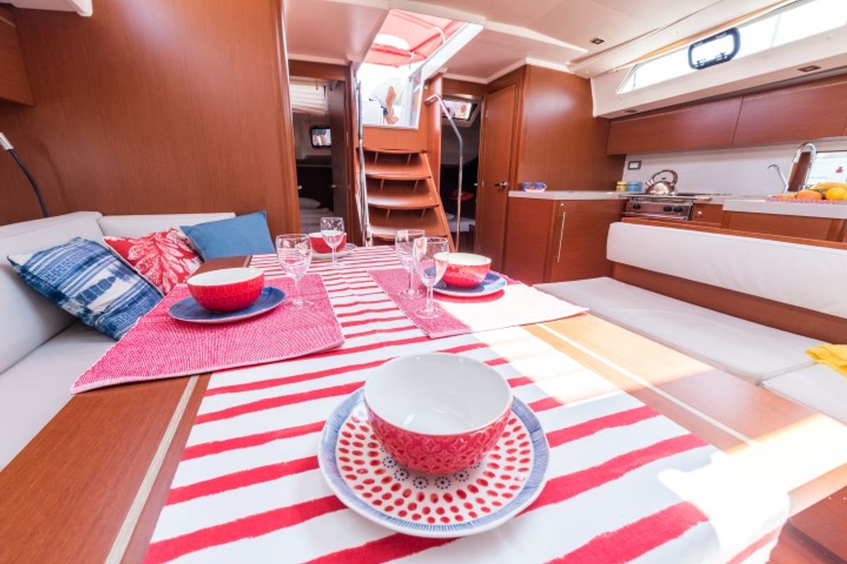 Salon of True Wind, a Beneteau Oceanis 51.1 sailboat at Split, Croatia