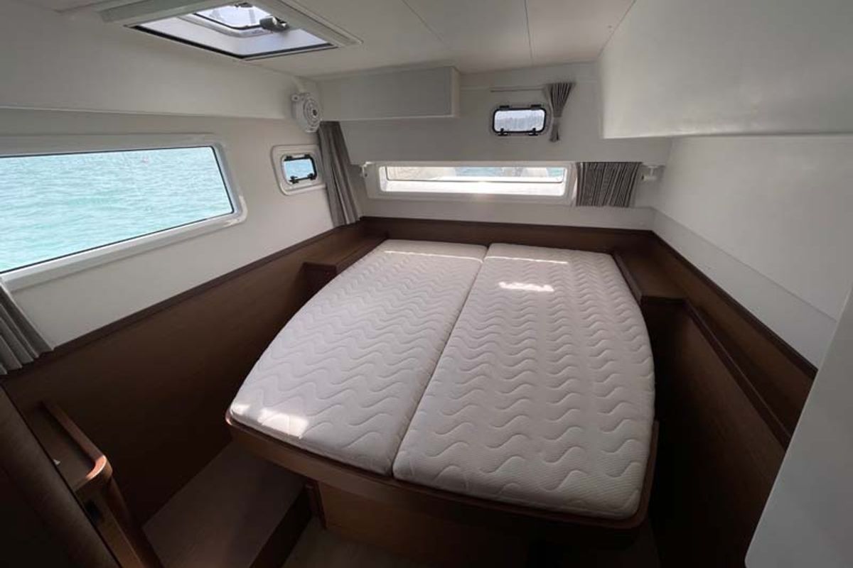 Cabin on Day Elli, a Lagoon 42 catamaran at Felanitx, Spain