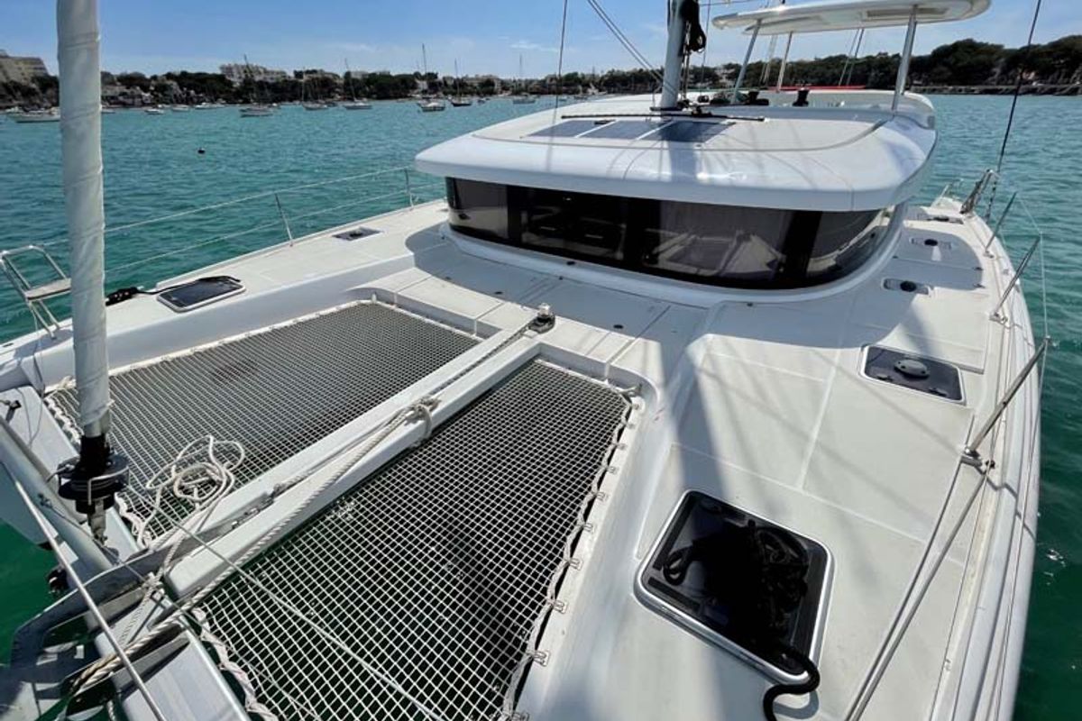 Deck of Day Elli, a Lagoon 42 catamaran at Felanitx, Spain