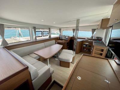 Salon of Day Elli, a Lagoon 42 catamaran at Felanitx, Spain