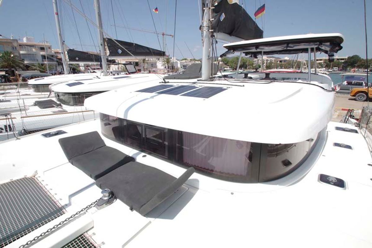 Deck of Day Elli, a Lagoon 42 catamaran at Felanitx, Spain