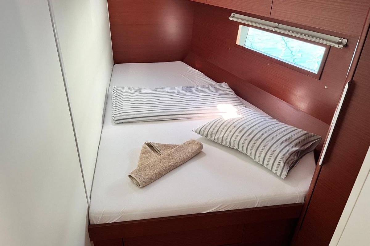 Cabin on Riesling, a Hanse Yachts Hanse 460 sailboat at Seget Donji, Croatia