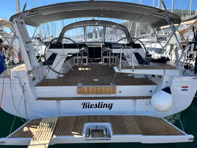 Deck of Riesling, a Hanse Yachts Hanse 460 sailboat at Seget Donji, Croatia