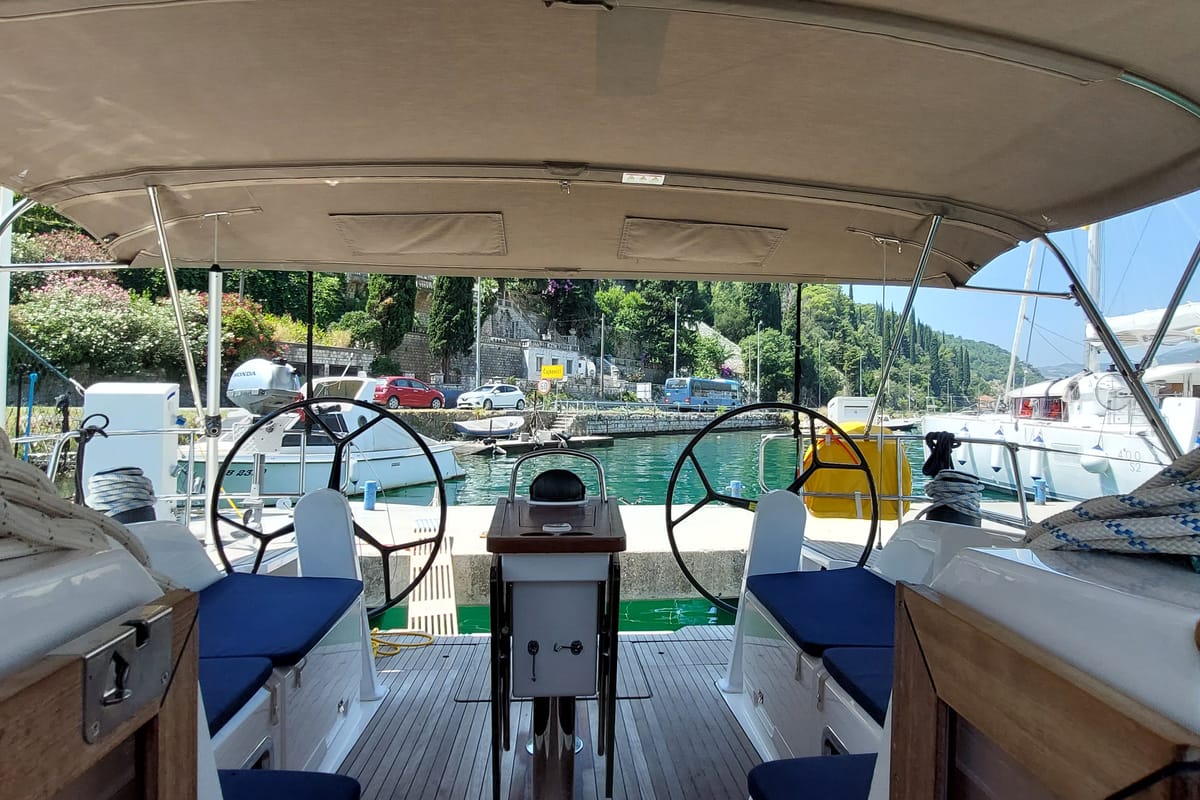 Galley of Sunny Point, a Bavaria Cruiser 46 sailboat at Dubrovnik, Croatia