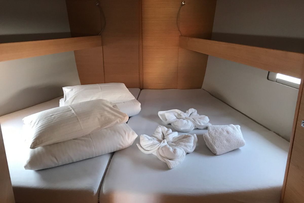 Cabin on Madicken, a Dufour 460 Grand Large sailboat at Primošten, Croatia
