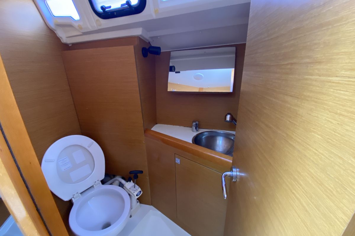 Head on Blue Dreams, a Jeanneau Sun Odyssey 349 sailboat at Fethiye, Turkey