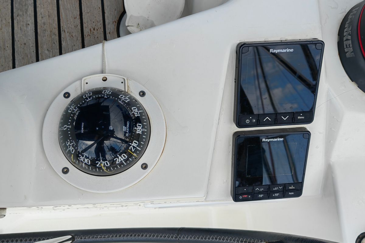 Islanders, a Jeanneau Sun Odyssey 389 sailboat at Mali Lošinj, Croatia