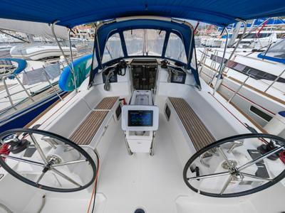 Cockpit of Islanders, a Jeanneau Sun Odyssey 389 sailboat at Mali Lošinj, Croatia