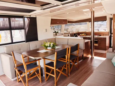 Salon of Pisces, a Bali 4.2 catamaran at Marmaris, Turkey